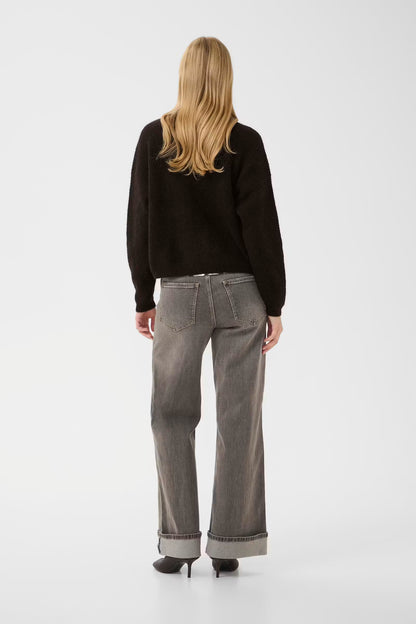 AlphaGZ Short Cardigan Ganache Melange/Brown Gestuz