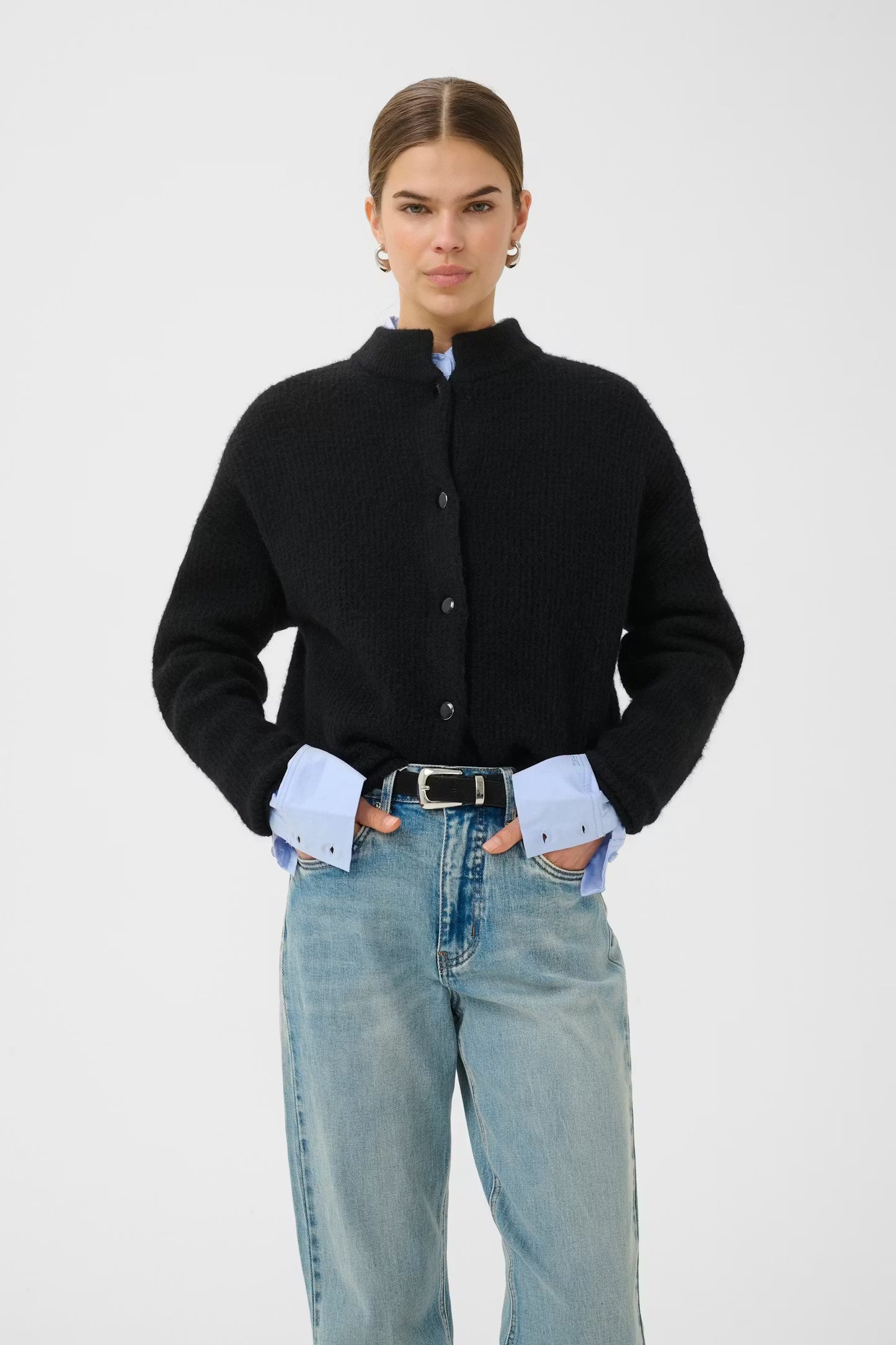 AlphaGZ Short Cardigan Black Gestuz