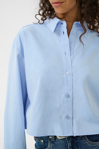 York Short Shirt Chambray Blue Melange Gestuz