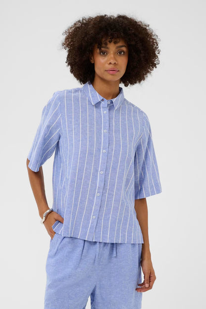 Arletty Shirt Powder Blue/Gardenia Stripe Culture
