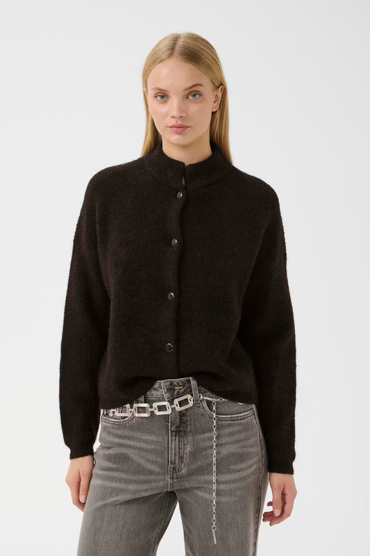 AlphaGZ Short Cardigan Ganache Melange/Brown Gestuz