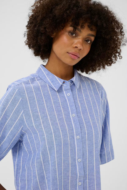Arletty Shirt Powder Blue/Gardenia Stripe Culture