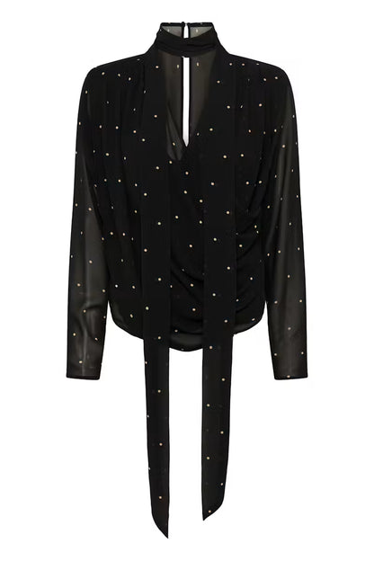 Dorthie P Blouse Khaki Dot Gestuz