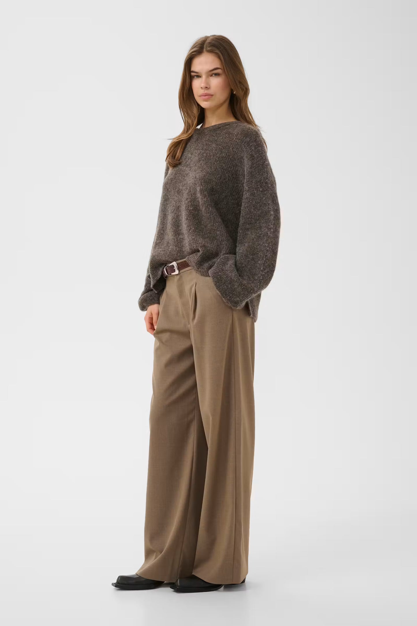 Alpha Pullover Chestnut Melange/Brown Gestuz