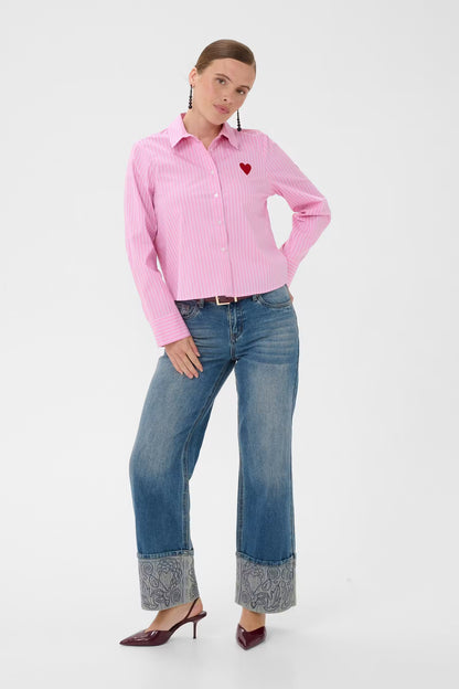 Ebony Shirt Pink Stripe