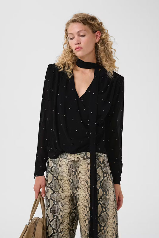 Dorthie P Blouse Khaki Dot Gestuz