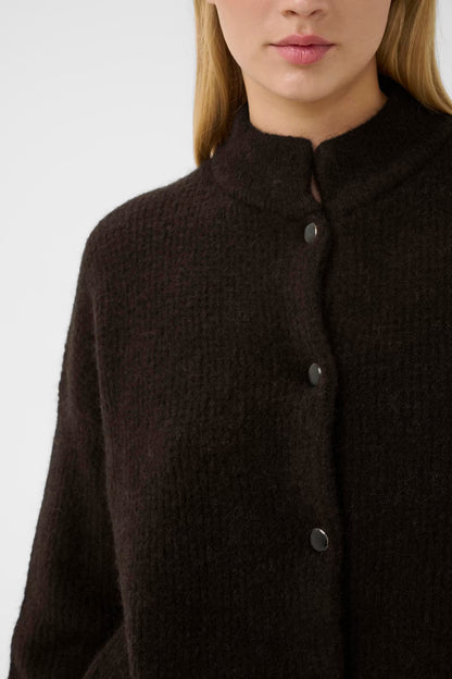 AlphaGZ Short Cardigan Ganache Melange/Brown Gestuz