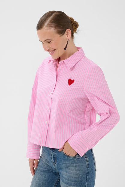 Ebony Shirt Pink Stripe