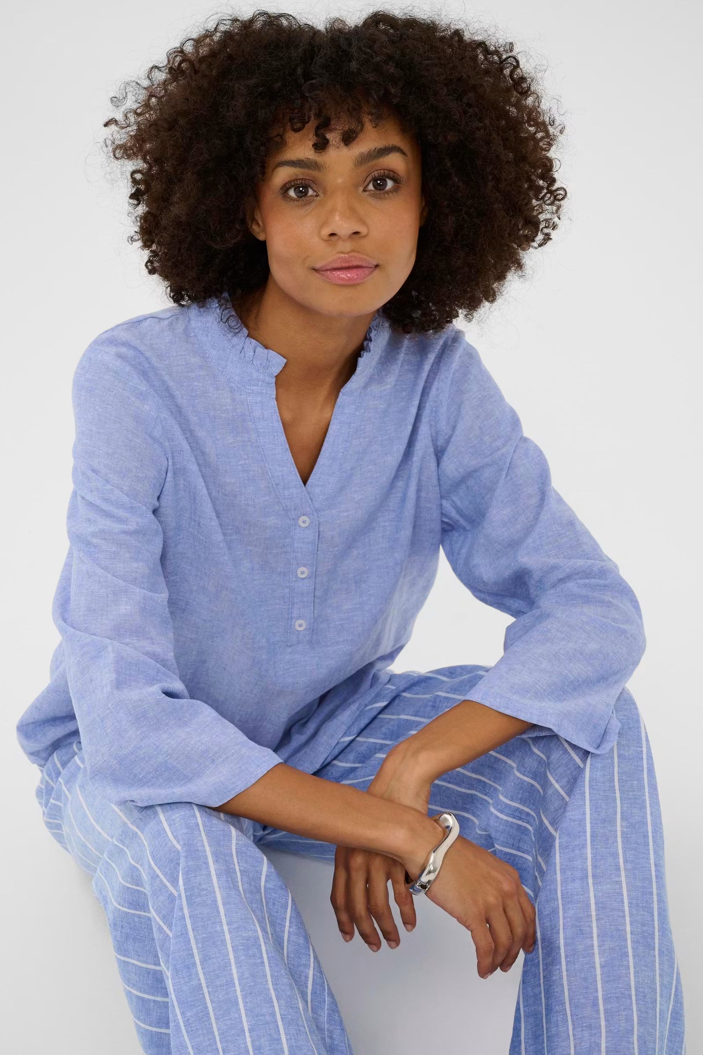 Arletty Blouse Powder Blue Culture