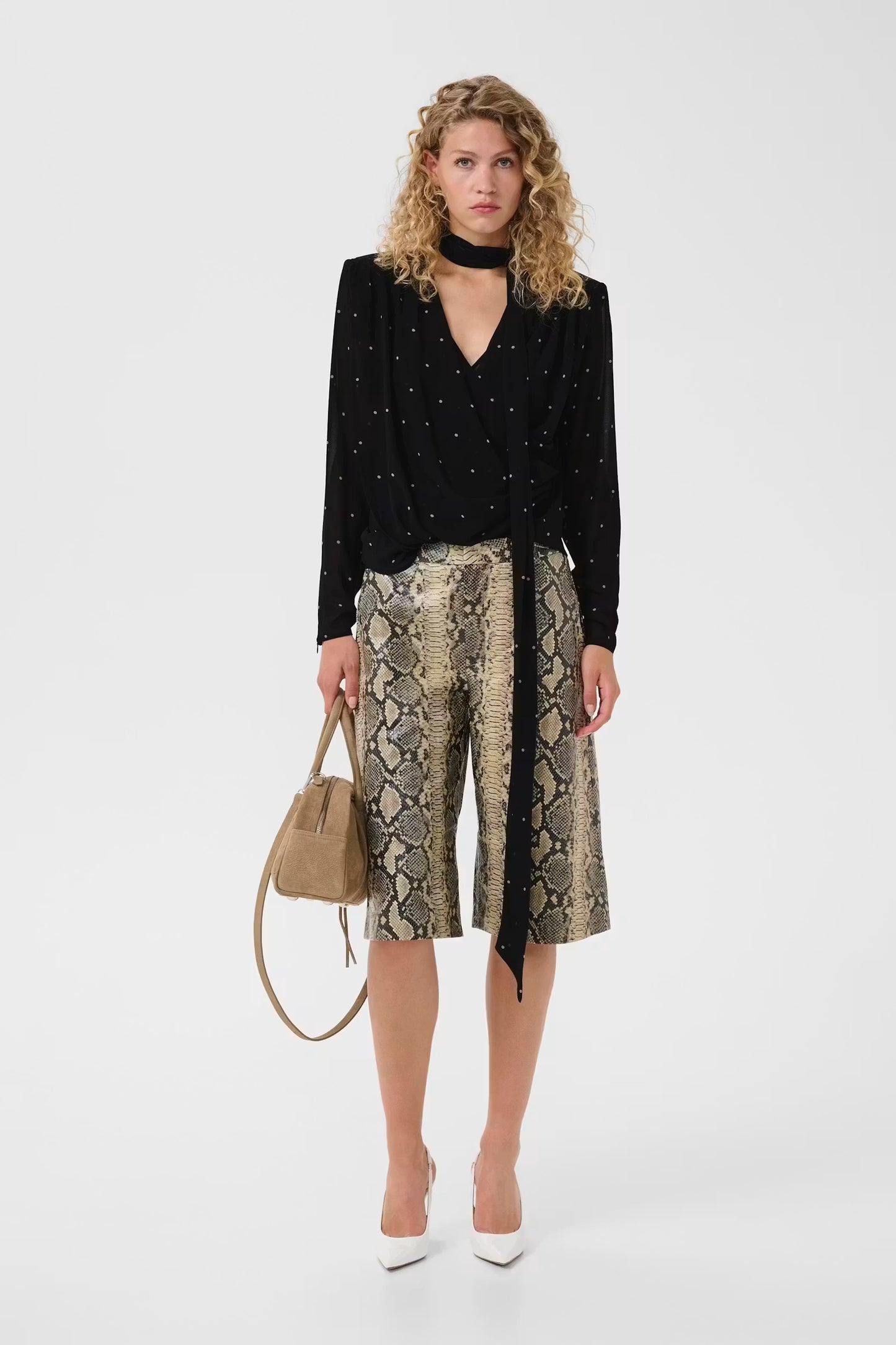 Dorthie P Blouse Khaki Dot Gestuz