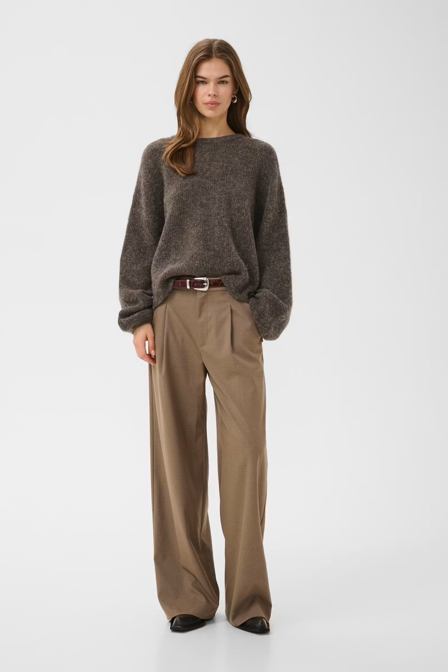 Alpha Pullover Chestnut Melange/Brown Gestuz