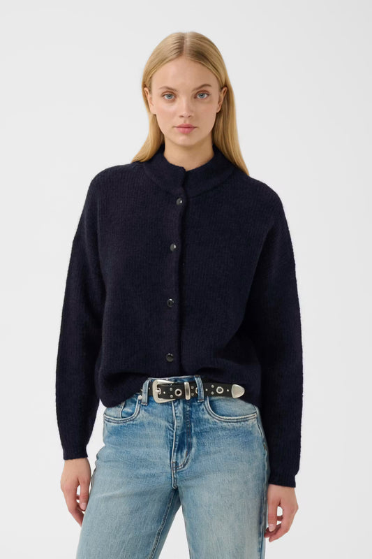 AlphaGZ Short Cardigan Navy Melange/Blue Gestuz