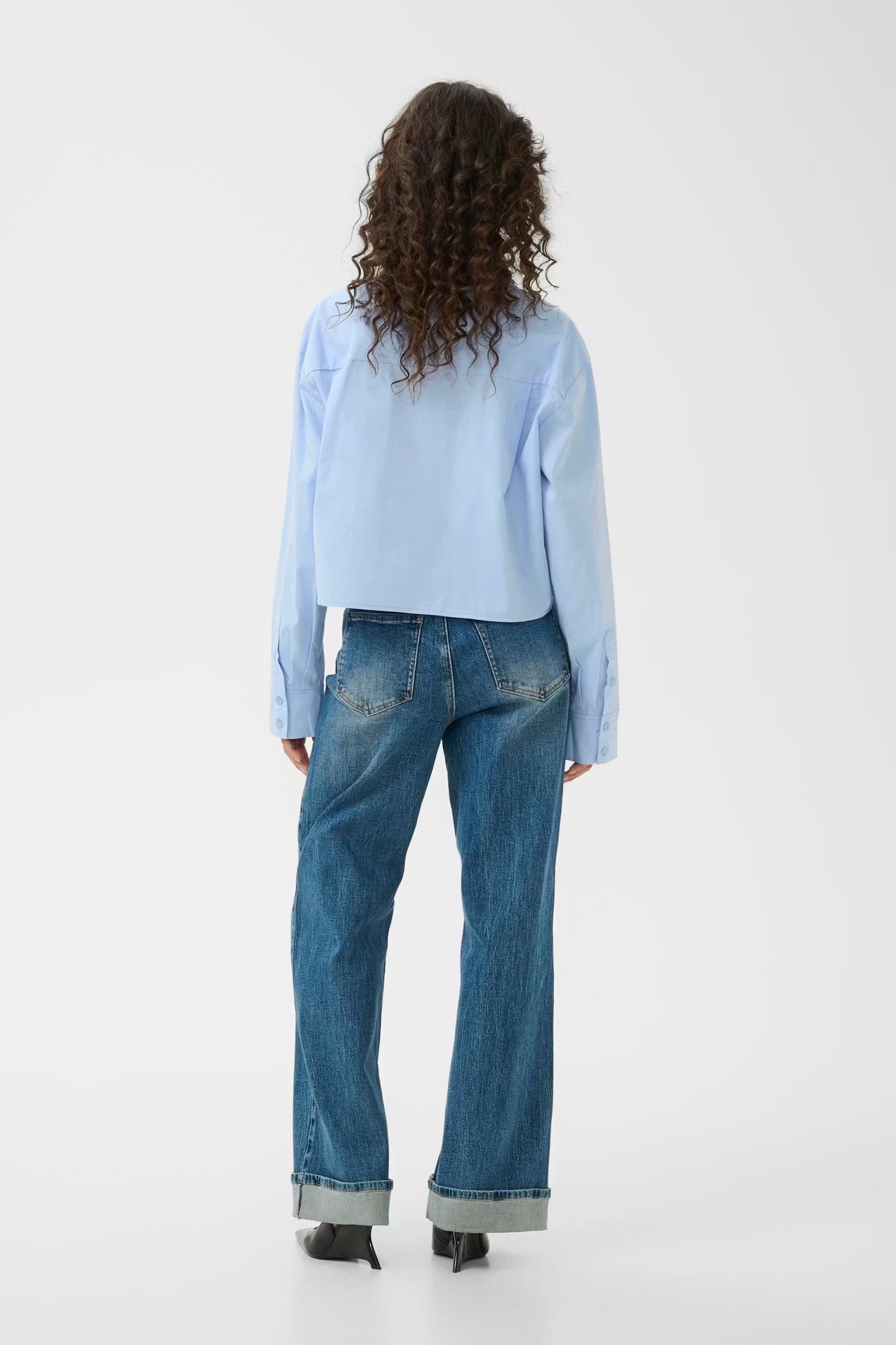York Short Shirt Chambray Blue Melange Gestuz
