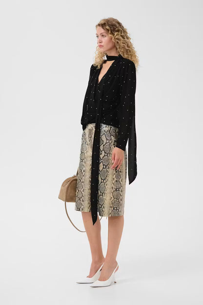 Dorthie P Blouse Khaki Dot Gestuz