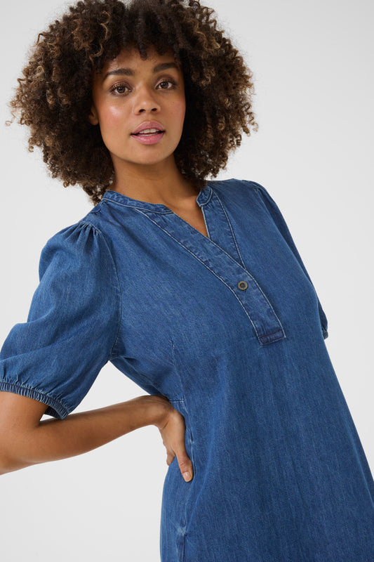Berteline Arpa SS Dress Dark Blue Wash Culture