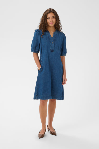 Berteline Arpa SS Dress Dark Blue Wash Culture
