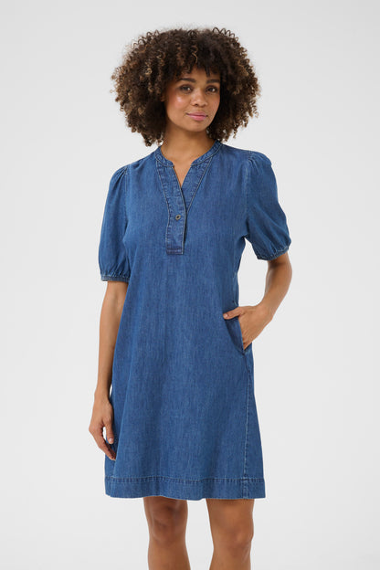 Berteline Arpa SS Dress Dark Blue Wash Culture