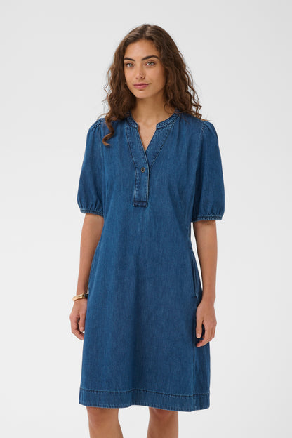 Berteline Arpa SS Dress Dark Blue Wash Culture