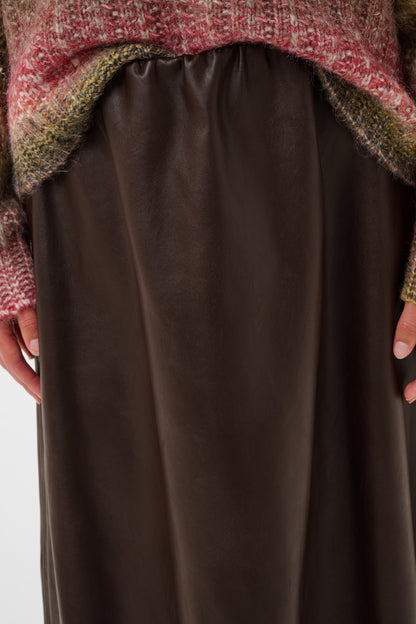 Lilli PU Skirt Coffee Bean Culture