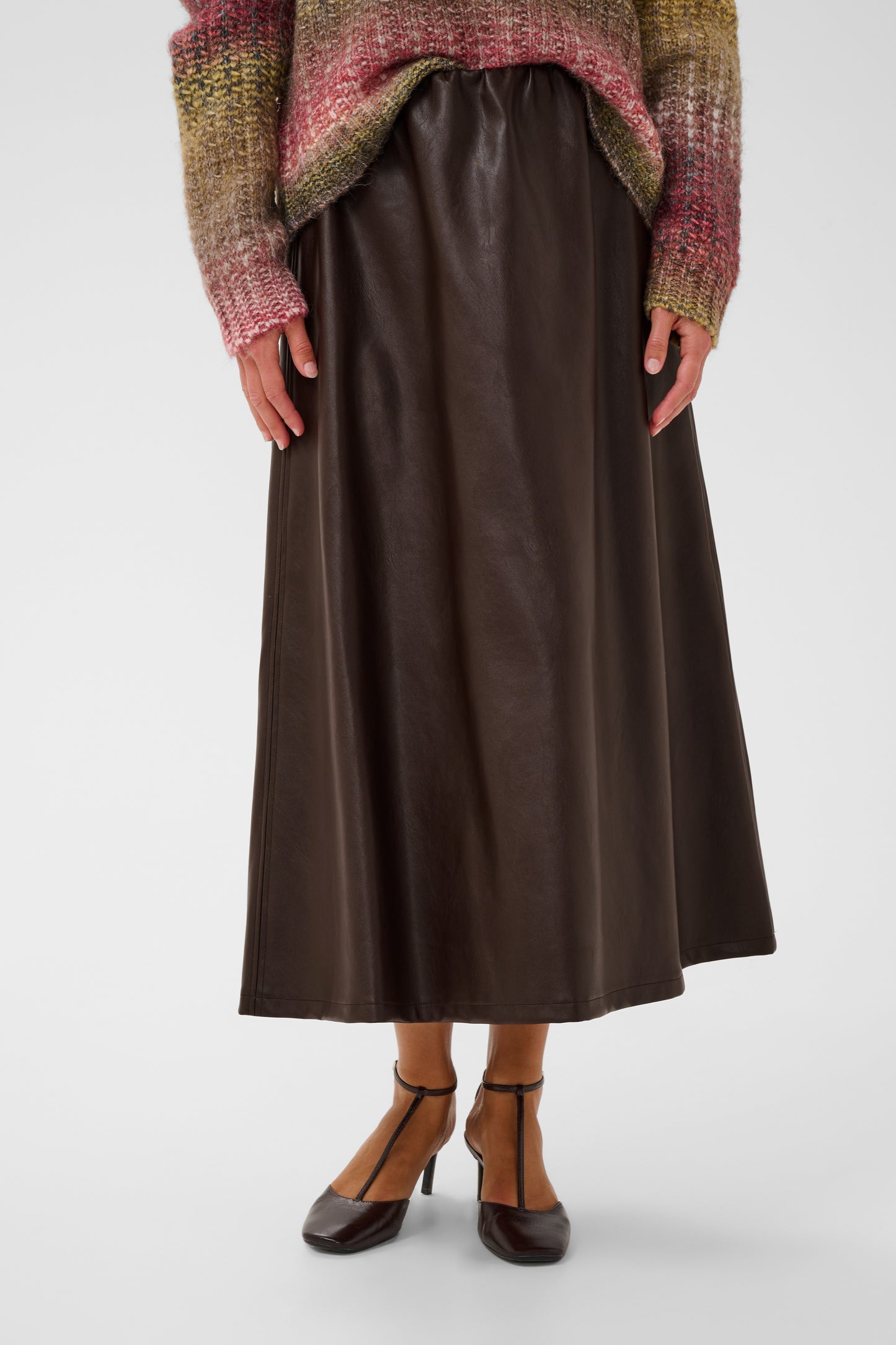 Lilli PU Skirt Coffee Bean Culture