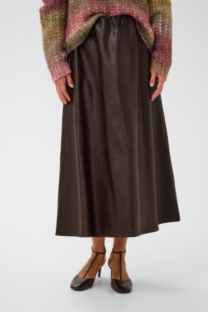 Lilli PU Skirt Coffee Bean Culture