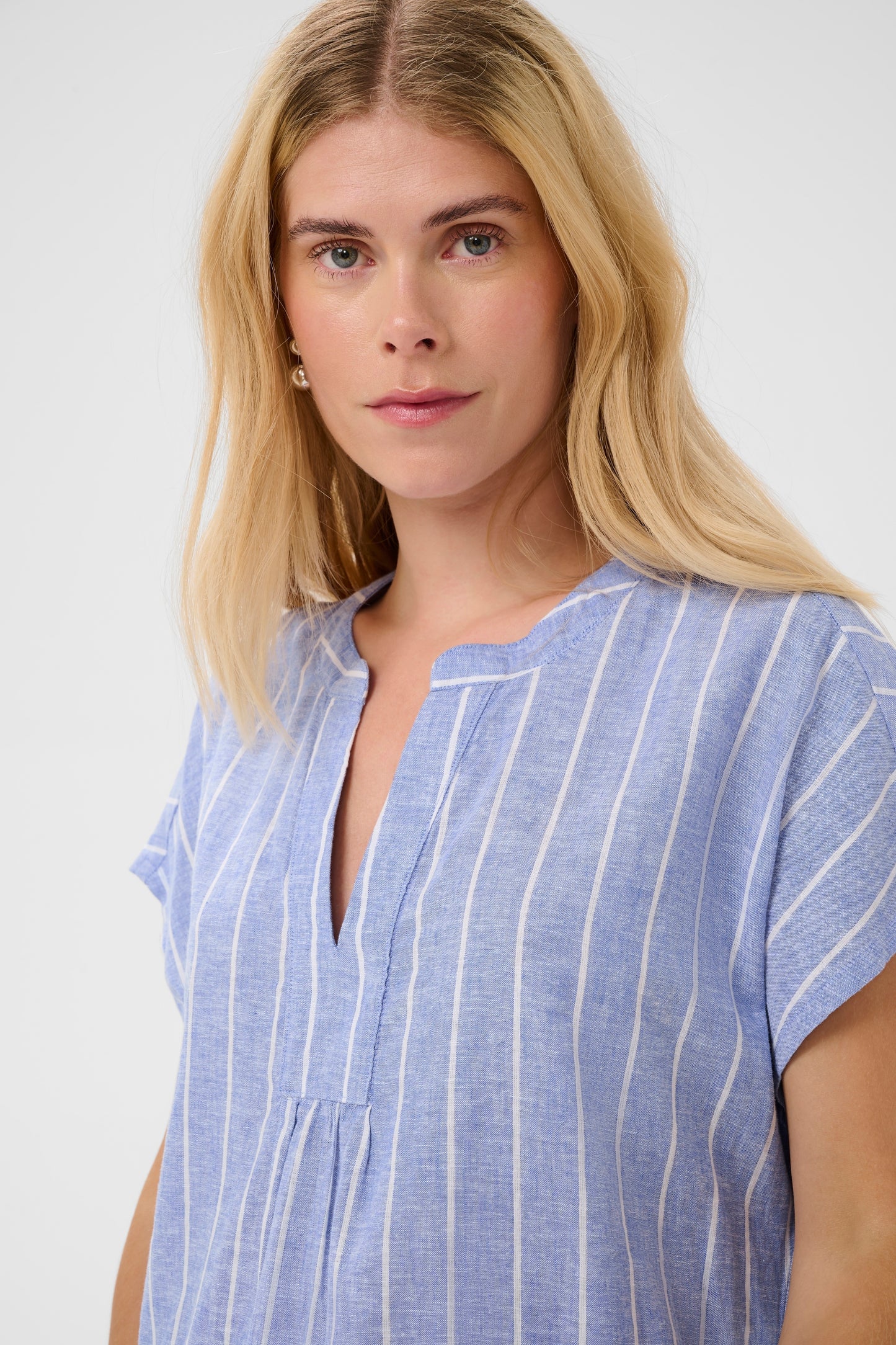 Arletty Dress Powder Blue/Gardenia Stripe Culture