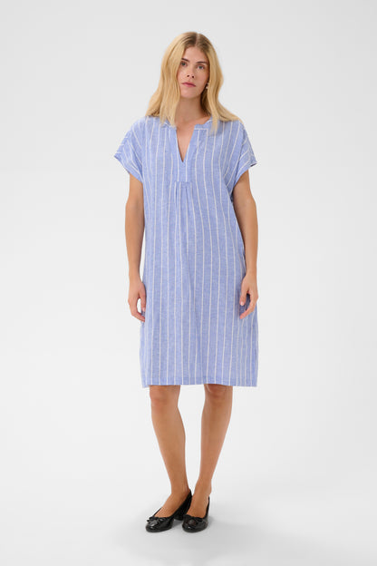 Arletty Dress Powder Blue/Gardenia Stripe Culture