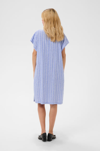 Arletty Dress Powder Blue/Gardenia Stripe Culture