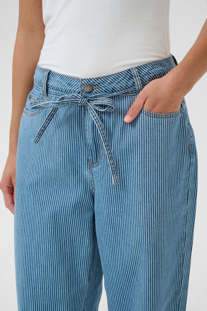 Ayna Barrel Pants Blue/White Stripe Culture