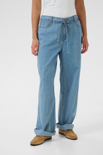 Ayna Barrel Pants Blue/White Stripe Culture
