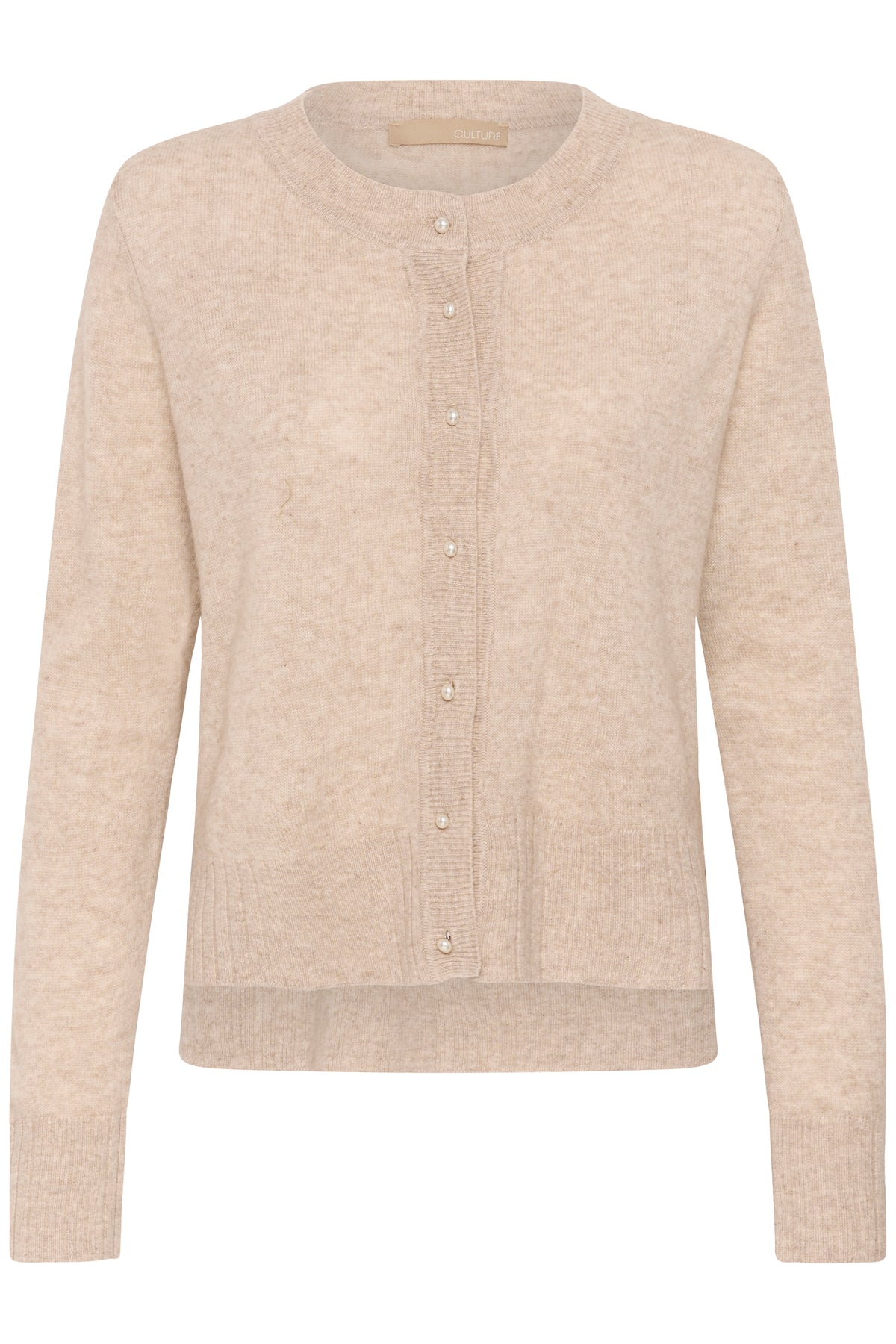 Taia Arrow Cardigan Beige Melange Culture