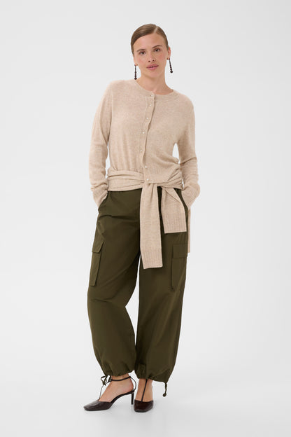 Taia Arrow Cardigan Beige Melange Culture