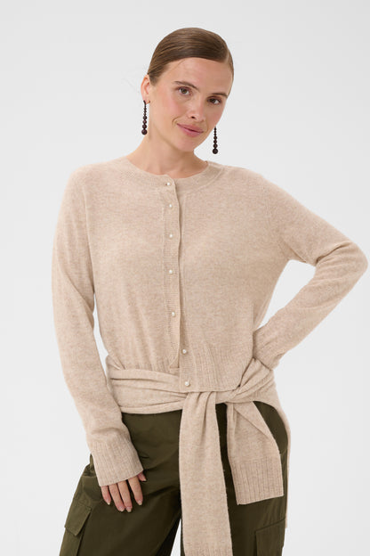 Taia Arrow Cardigan Beige Melange Culture