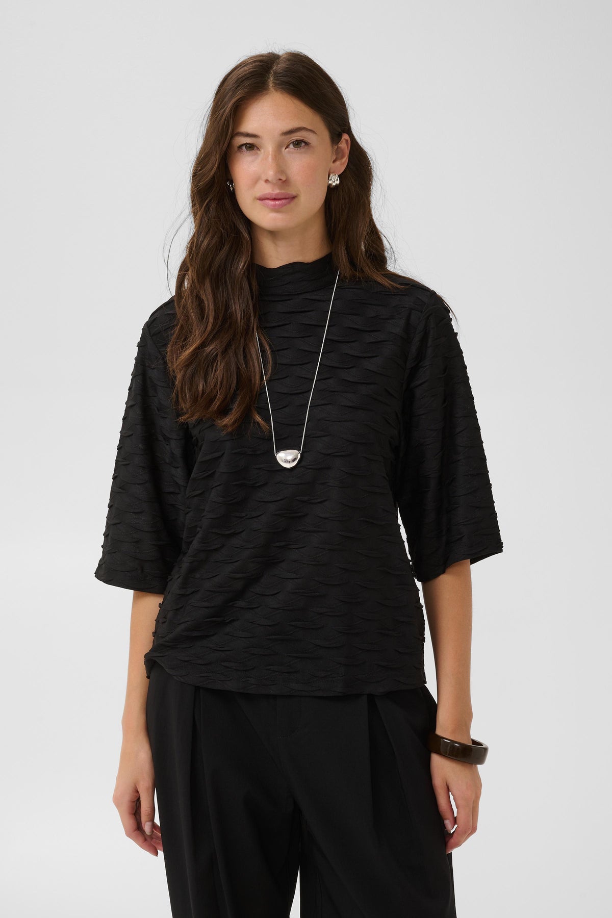 Catrin T-shirt Black Lurex Culture