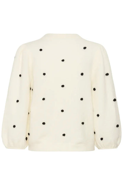 Alpha Dot Cardigan Ivory Gestuz