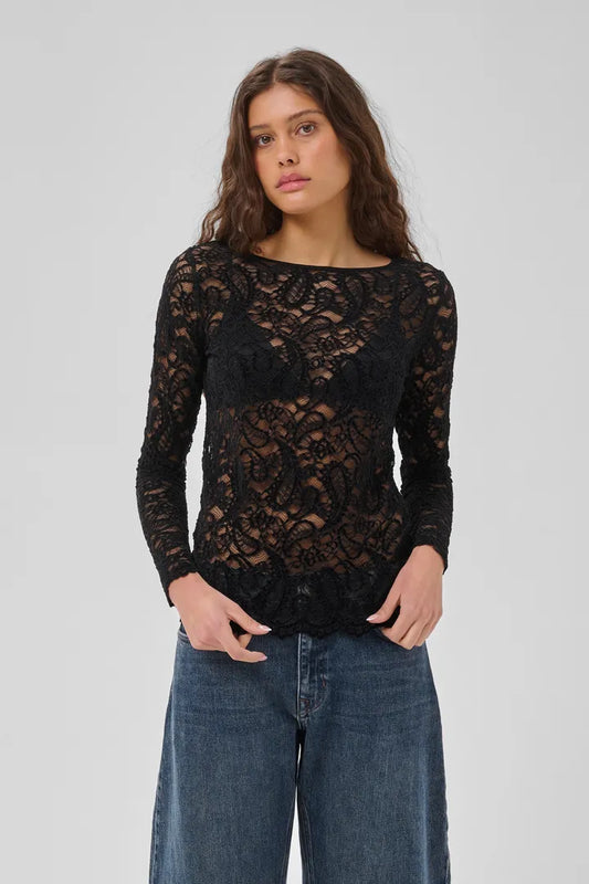 Salvi LS Lace Blouse Black My Essential Wardrobe