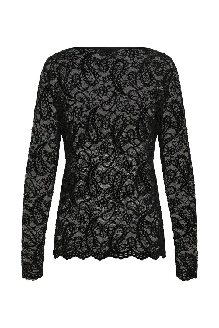 Salvi LS Lace Blouse Black My Essential Wardrobe