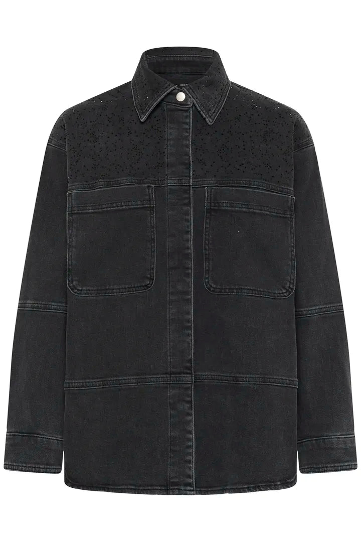 JunaIW Shirt Dark Grey Wash Denim InWear