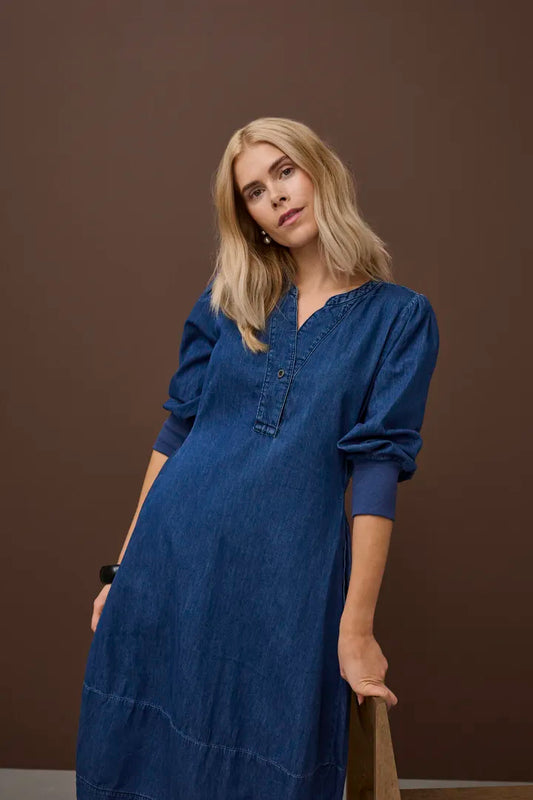 Allura Arpa 3/4 Sleeve Dress Dark Blue Wash Culture