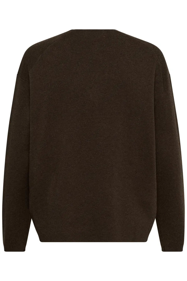 TildaIW V-Neck Chocolate Brown Melange InWear