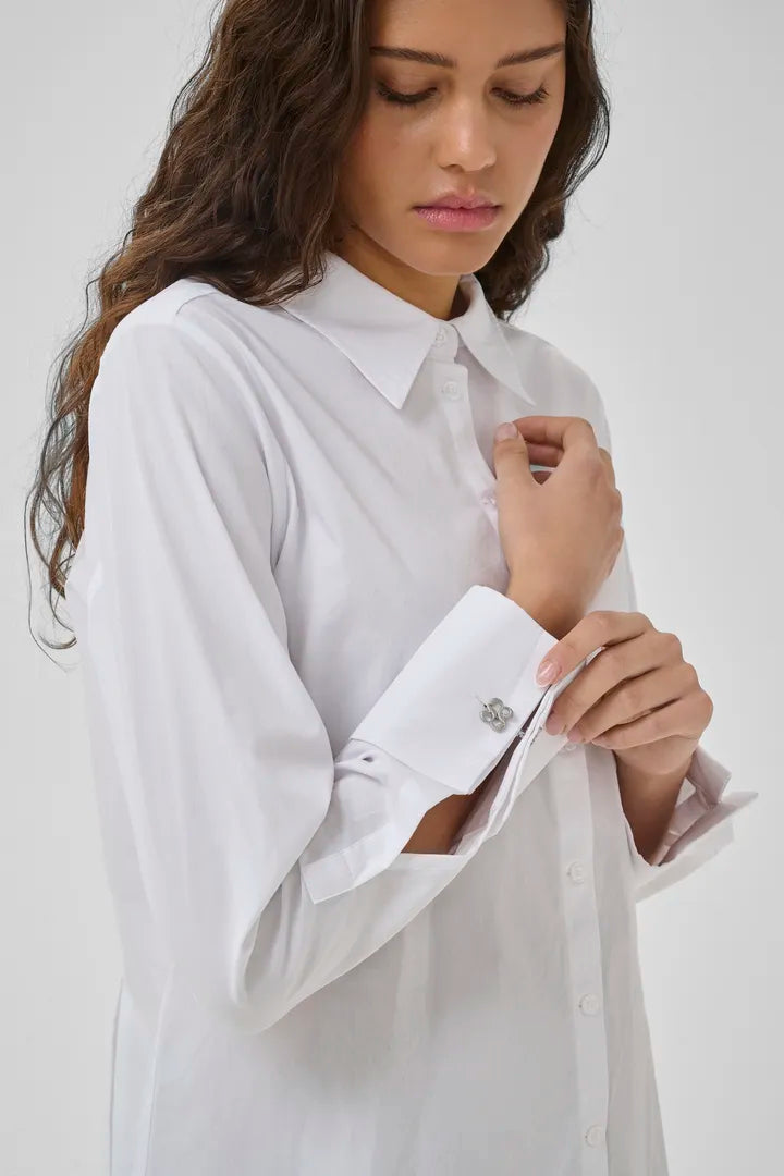 Sunna Deco Cuff Shirt Bright White My Essential Wardrobe