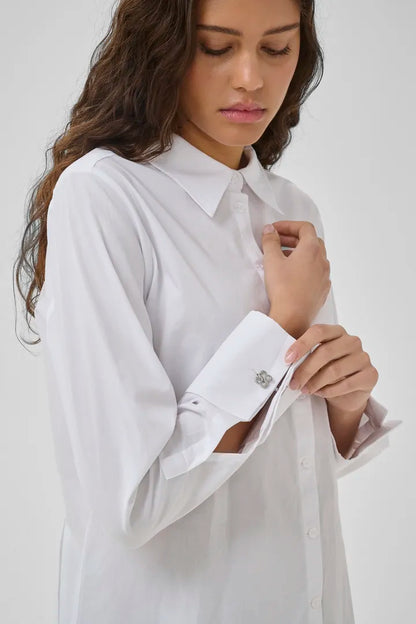 Sunna Deco Cuff Shirt Bright White My Essential Wardrobe