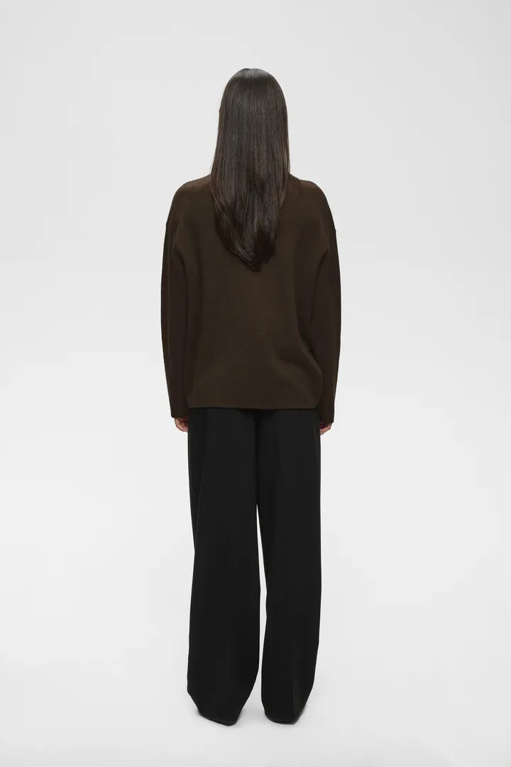 TildaIW V-Neck Chocolate Brown Melange InWear