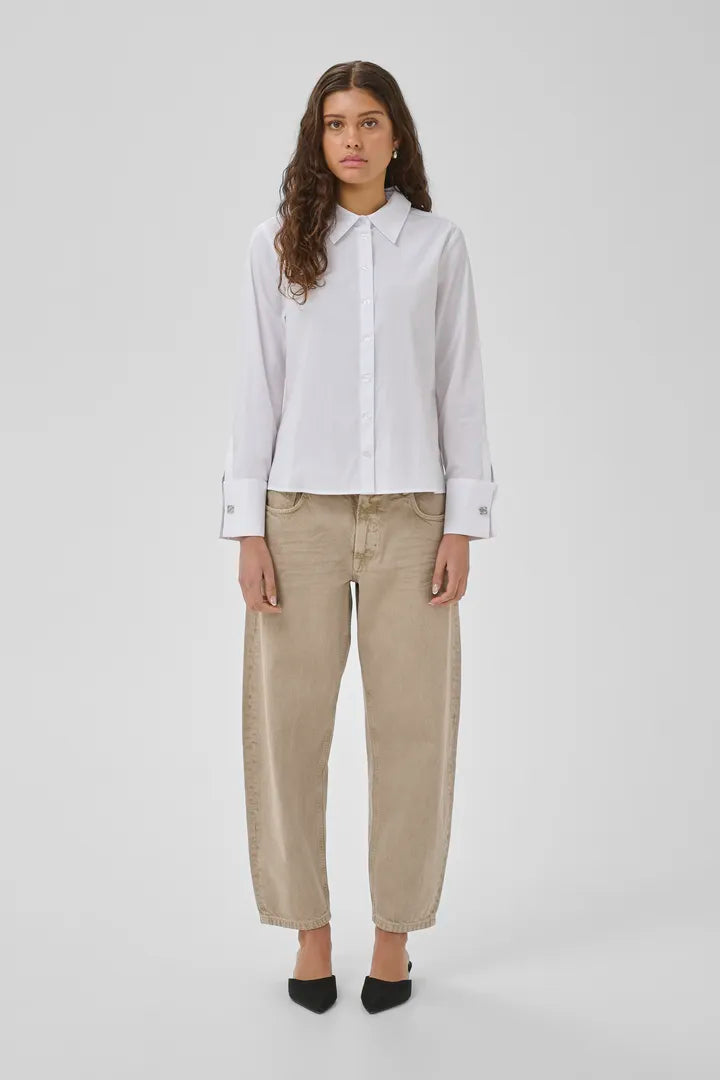 Sunna Deco Cuff Shirt Bright White My Essential Wardrobe