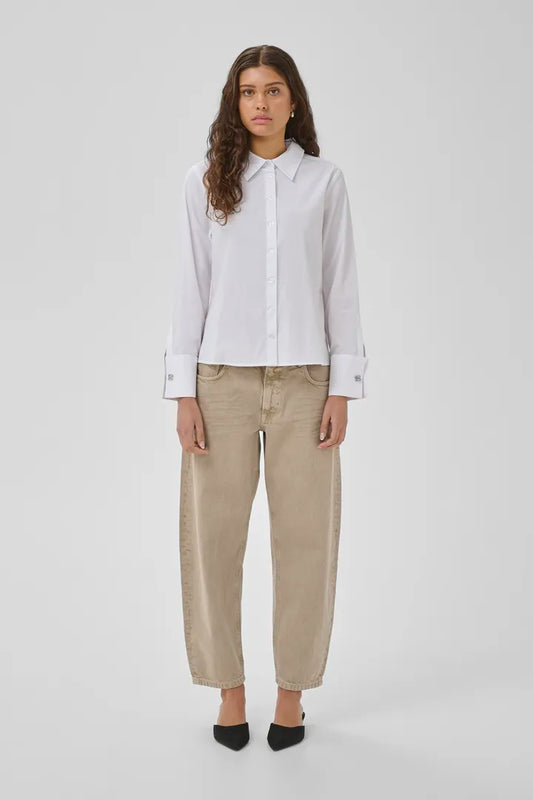 Sunna Deco Cuff Shirt Bright White My Essential Wardrobe