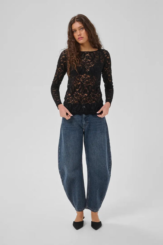 Salvi LS Lace Blouse Black My Essential Wardrobe