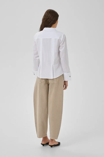 Sunna Deco Cuff Shirt Bright White My Essential Wardrobe