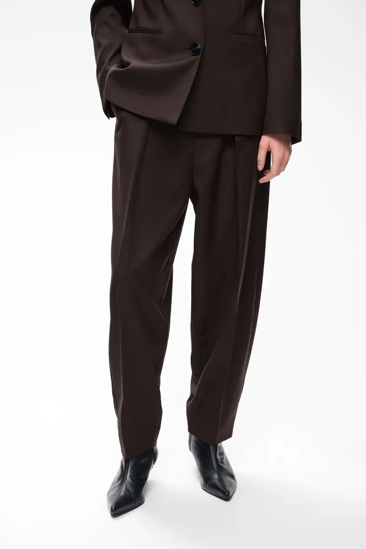 CadieIW Mel Core Barrel Pant Chocolate Brown Mel InWear