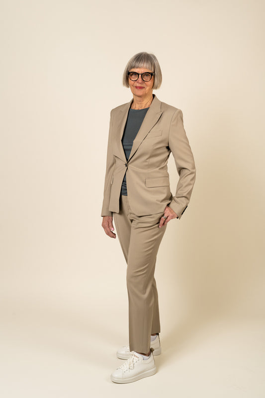 Emma Cropped Cool Wool Trouser Desert Taupe Filippa K