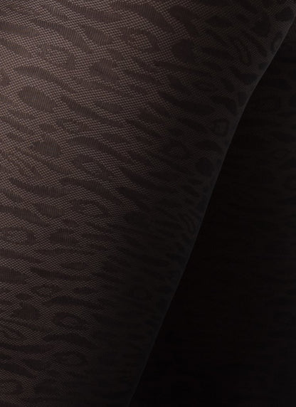Emma Leopard Black Swedish Stockings